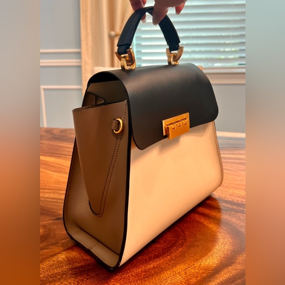 Zac Posen Eartha ColorBlock Black & Cream Convertible Satchel EUC SOLD OUT Every - Picture 15 of 17